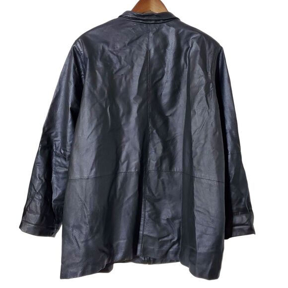 Woman Within Leather Jacket Size 18W Plus Quilted Lining Zip Up Swing Womens - Picture 4 of 12